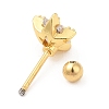 Brass Micro Pave Clear Cubic Zirconia Stud Earrings LS-EJEW-L265-09G-2