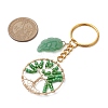 Tree of Life & Leaf Glass Seed Beaded Keychain KEYC-MZ00006-3