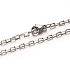 304 Stainless Steel Box Chain Necklaces NJEW-M124-05P-1