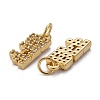 Brass Micro Pave Clear Cubic Zirconia Charms ZIRC-Z011-30G-3