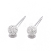 Textured 925 Sterling Silver Ball Stud Earrings LS-EJEW-L202-004A-1