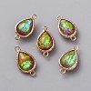 Resin Imitation Shell/Opal Connector Charms LS-RESI-WH0035-61G-1