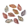 Picasso Baking Paint and Golden Metal Enlaced Glass Beads DGLA-T004-49M-1