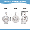 DICOSMETIC 8Pcs 4 Style 201 Stainless Steel Pendants STAS-DC0008-46-4