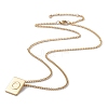 Stainless Steel Initial Letter Rectangle Pendant Necklace for Men Women LS-NJEW-E090-01G-15-2