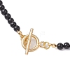 Natural Black Onyx Necklace NJEW-JN04892-5