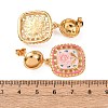 Valentine's Day 304 Stainless Steel Dangle Stud Earrings EJEW-T054-06G-3