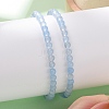 4mm Round Natural Dyed Aquamarine Beads Bracelet for Men KG3069-23-2