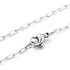 Non-Tarnish 304 Stainless Steel Paperclip Chain Necklace with Lobster Claw Clasps for Men Women NJEW-H205-03P-02-1