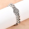 Stainless Steel Flat Round with Sun Symbol Bracelets BJEW-D379-08ASP-5