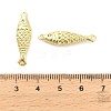 Brass Micro Pave Clear Cubic Zirconia Fish Connector Charms KK-H527-37G-3