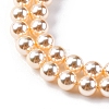 UV Plating Pearlized Glass Pearl Beads Strands GLAA-F128-01A-T8-3