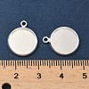 Flat Round Brass Pendant Cabochon Settings X-KK-K414-14E-S-3