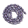 Opaque Solid Color Electroplate Glass Beads Strands X-EGLA-N013-P6mm-B09-2