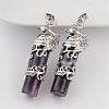 Column Natural Amethyst Pendants G-E332-D07-1