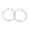 Non-Tarnish 201 Stainless Steel Hoop Earrings X-MAK-R018-40mm-S-2