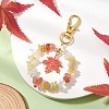 Natural & Synthetic Gemstone Chips Beads & Maple Leaf Alloy Enamel Pendant Decoration KEYC-JKC01018-02-2