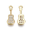 Brass Micro Pave Clear Cubic Zirconia Pendants KK-T056-56G-NF-2