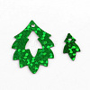 Ornament Accessories Leaf Plastic Paillette Beads X-PVC-Q033-M-3