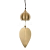 Leaf Brass Wind Chimes AJEW-P110-01B-1