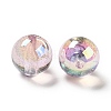 UV Plating Transparent Rainbow Iridescent Acrylic Beads OACR-D010-01D-3