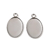304 Stainless Steel Pendant Cabochon Settings X-STAS-NH0002-01B-P-1