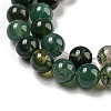 Natural Moss Agate Round Beads Strands G-S151-6mm-4