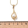 304 Stainless Steel with Acrylic Pearl Shell Shape Pendant Necklaces NJEW-G184-01G-5