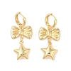 Bowknot Brass Hoop Earrings for Women EJEW-S231-03G-03-1