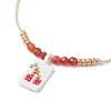Adjustable Handmade MIYUKI Glass Seed Beads & Natural Agate Charm Bracelets BJEW-MZ00248-02-3