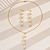 Elegant Round Plastic Imitation Pearl Pendant Necklaces & Earrings Set for Women GY5853-5