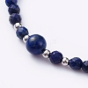 Natural Lapis Lazuli(Dyed) Beaded Bracelets BJEW-JB05055-02-2