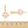 Rack Plating Alloy Enamel Ballet Dancer European Dangle Charms FIND-B034-46G-3