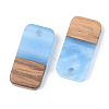 Opaque Resin & Walnut Wood Pendants X-RESI-S389-044A-C01-2