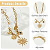 1Pc 304 Stainless Steel Resin & Plastic Pearl Sun Pendant Bib Necklaces NJEW-HS0001-24-4