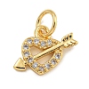 Rack Plating Brass Micro Pave Clear Cubic Zirconia Charms KK-U030-25G-1