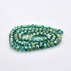 Half Rainbow Plated Faceted Rondelle Electroplate Glass Beads Strands GLAA-A024D-HR04-2