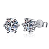 Anti-Tarnish 925 Sterling Silver with Moissanite Rhinestone Earrings AJEW-U007-09P-1