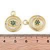 Evil Eye Rack Plating Brass Micro Pave Cubic Zirconia Pendants KK-Z071-69G-04-3