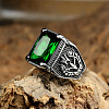 316L Stainless Steel & Cubic Zirconia Men's Vintage Carved Finger Rings FS-WG82D33-20-1