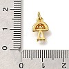 Brass Micro Pave Cubic Zirconia Charms KK-M295-21G-3