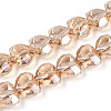 Electroplate Transparent Glass Beads Strands EGLA-B012-AB13-1