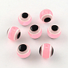 Round Evil Eye Resin Beads RESI-R159-6mm-11-1