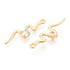 Brass Micro Pave Clear Cubic Zirconia Pendants KK-T078-01G-06-2
