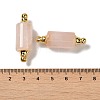 Natural Rose Quartz Connector Charms G-Z039-01G-03-3