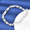 304 Stainless Steel Swirl  Link Bracelets for Women BJEW-K240-11S-3