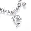 Tarnish Resistant 304 Stainless Steel Charm Bracelets BJEW-G544-04P-2