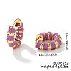 Brass Striped Enamel Bamboo Hoop Earrings YF1194-8-1