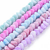 Opaque Baking Painted Crackle Glass Beads Strands EGLA-S174-22A-1