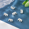6Pcs 925 Sterling Silver Hollow Initial Beads STER-TA0001-53E-6